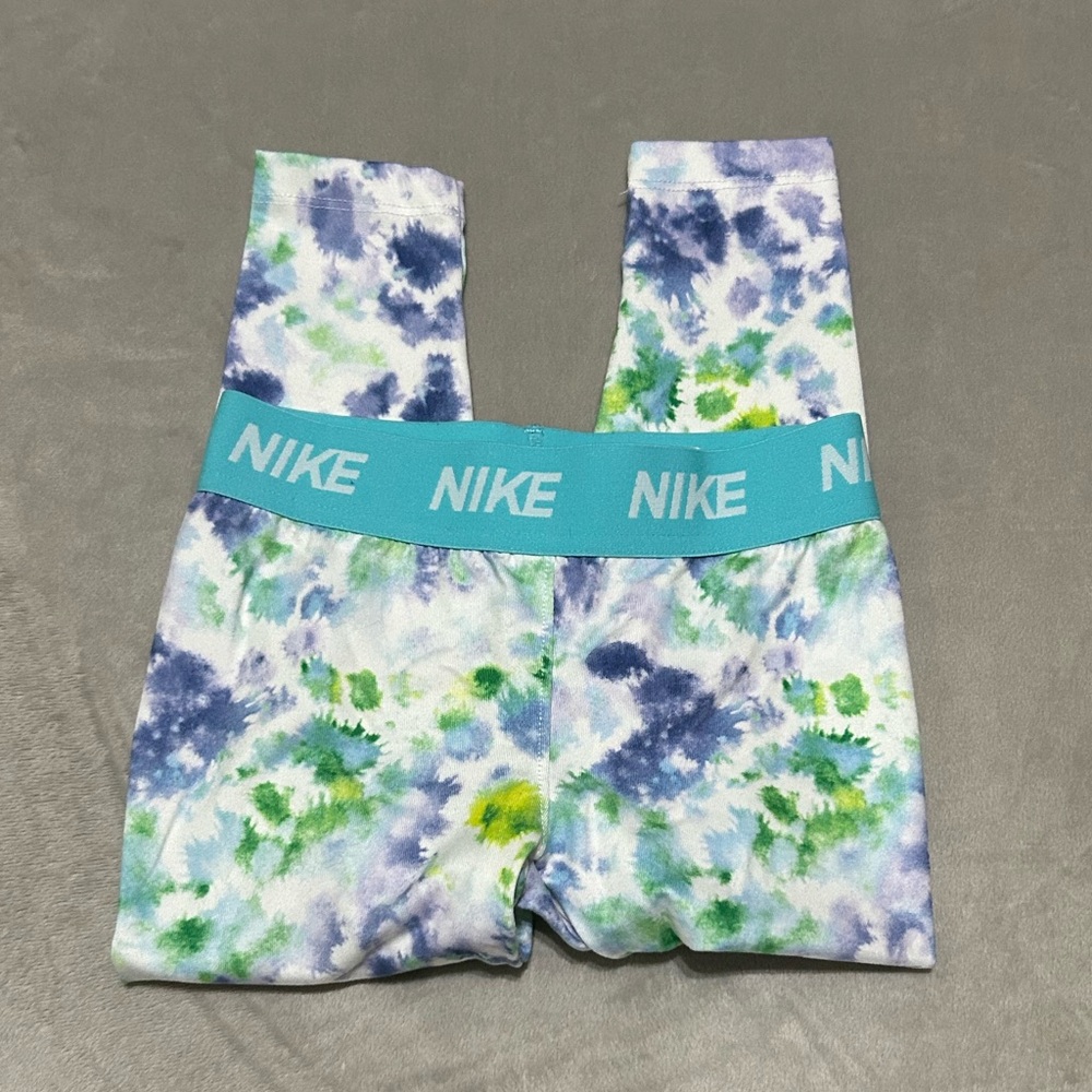 Nike Blue and Green Print Leggings